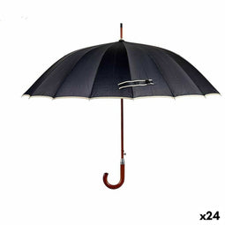 Paraplu Zwart Metaal Stof 110 x 110 x 95cm (24 Stuks)