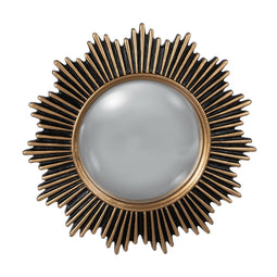 Wandspiegel Zwart Gouden Polyresin 24,5 x 1,8 x 24,5 cm