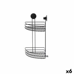 Douche Steun Zwart Staal ABS 26 x 39 x 19 cm (6 Stuks)
