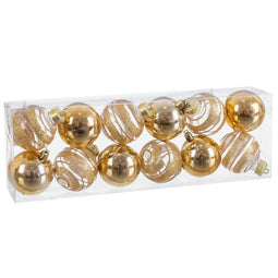 Kerstballen Gouden Plastic 6 x 6 x 6 cm (12 Stuks)