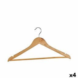Kleerhangerset Natuurlijk bruin Hout 45.5 x 21,5 x 1 cm (4 Stuks)