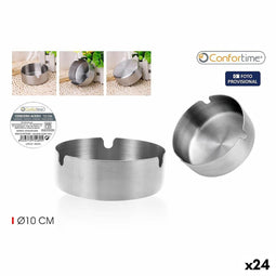 Asbak Confortime Staal 10 x 3 cm (24 Stuks)