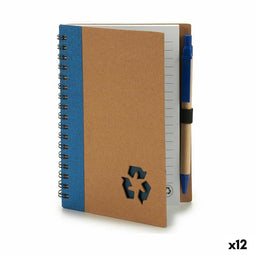 Spiraalnotitieblok met Pen Gerecycled karton 1 x 16 x 12 cm (12 Stuks)