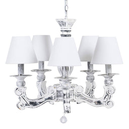 Plafondlamp 58 x 58 x 104 cm Zwart Metaal Wit Vintage