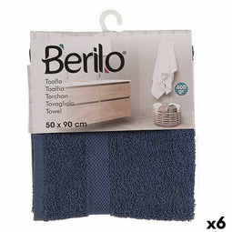 Badhanddoek 50 x 0,5 x 90 cm Blauw (6 Stuks)
