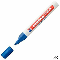 Permanente markeerstift Edding 750 Blauw (10 Stuks)