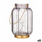 Led-lantaarn Strepen Grijs Gouden Glas 13,5 x 22 x 13,5 cm (6 Stuks)