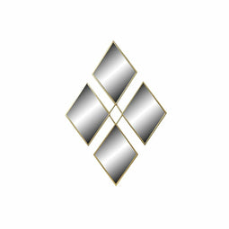 Wandspiegel DKD Home Decor Spiegel Gouden Metaal Ruiten (63 x 2 x 90 cm)