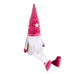 Kerstversiering Wit Roze Zand Weefsel 30 cm
