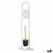 Toiletpapierhouder met borstelstandaard 16 x 28,5 x 80,8 cm Metaal Wit Plastic Bamboe (4 Stuks)