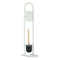 Toiletpapierhouder met borstelstandaard 16 x 28,5 x 80,8 cm Metaal Wit Plastic Bamboe (4 Stuks)