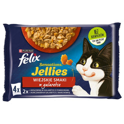 Felix Sensations - Rundvlees & Tomaat en Kip & Wortel in Jell-O - Kattenvoer - 4 x 85g