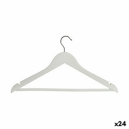 Kleerhangerset Wit Hout 44 x 23,5 x 1,2 cm (24 Stuks)