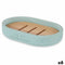 Zeepschaal Blauw Hars Bamboe 12,5 x 2,5 x 8,5 cm (6 Stuks)