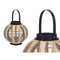 Kaarshouder Lykta Met handvat Beige Hout Stof 30 x 30 x 30 cm (2 Stuks)