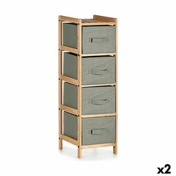 Gemakkelijk verplaatsbare meubels Grijs Hout Textiel (28 x 89 x 29,5 cm) (2 Stuks)