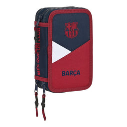 Driedubbele Pennenzak F.C. Barcelona Blauw Kastanjebruin (12.5 x 20.5 x 6 cm) (41 Onderdelen)