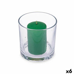 Geurkaars 10 x 10 x 10 cm (6 Stuks) Glas Bamboe
