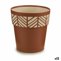 Zelfwaterende bloempot Stefanplast Orfeo Terra cotta Plastic 19 x 19 x 19 cm (12 Stuks)