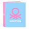 Ringmap Benetton Spring Roze Hemelsblauw A4 27 x 33 x 6 cm