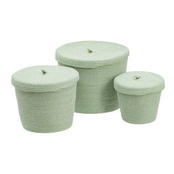 Veelzijdige mand 3 Onderdelen 28 x 28 x 36 cm Touw Lichtgroen