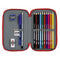 Dubbele etui Real Sporting de Gijón Rood 12.5 x 19.5 x 4 cm (28 Onderdelen)