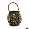 Kaarshouder Grijs Bruin vlechtwerk Glas 29,5 x 24 x 22 cm (6 Stuks)