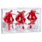 Kerstversiering Wit Rood Bel 4,5 cm (6 Stuks)