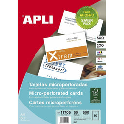 Business cards Apli Wit 50 Lakens 90 x 50,8 mm