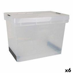 Opbergbak met Deksel Evolution Transparant 39 x 29 x 20,5 cm (6 Stuks) (39 x 29 x 20,5 cm)