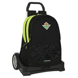 Schoolrugzak met Wielen Real Betis Balompié Zwart Limoen 32 x 44 x 16 cm