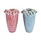 Vaas DKD Home Decor Roze Turkoois Keramiek Bloem Mediterrane 18 x 18 x 25 cm 16 x 16 x 26 cm (2 S...