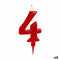 Kaars Rood Verjaardag Cijfer 4 (12 Stuks)