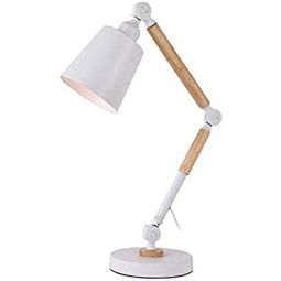 Bureaulamp EDM Hout Wit Metaal (Ø 18 x 53 cm)