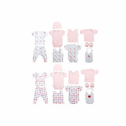 Kledingset DKD Home Decor Wit Roze (2 Stuks) Katoen 0-6 Maanden