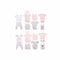 Kledingset DKD Home Decor Wit Roze (2 Stuks) Katoen 0-6 Maanden