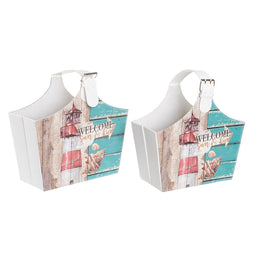Tijdschriftenrek DKD Home Decor 40 x 18 x 41 cm Multicolour Karton Mediterrane (2 Stuks)