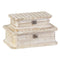 Decoratieve Doos 28 x 18 x 9,5 cm Mangohout (2 Stuks)