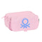 Pennenetui met 3 vakken Benetton Pink Roze (21,5 x 10 x 8 cm)