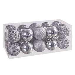 Kerstballen Zilverkleurig Plastic 5 x 5 x 5 cm (20 Stuks)