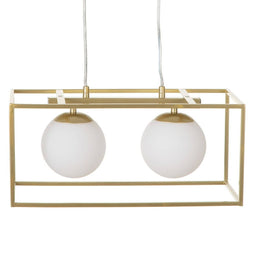 Plafondlamp 45 x 20 x 20 cm Kristal Gouden Metaal Wit