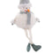 Kerstversiering Wit Grijs Hout Foam Weefsel Sneeuwpop 11 x 10 x 45 cm