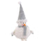 Kerstversiering Wit Grijs Hout Foam Weefsel Sneeuwpop 11 x 10 x 45 cm