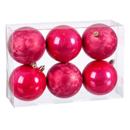 Kerstballen Aardbei Plastic 8 x 8 x 8 cm (6 Stuks)