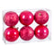 Kerstballen Aardbei Plastic 8 x 8 x 8 cm (6 Stuks)