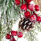 Deurhanger Kerstmis Wit Rood Groen Natuurlijk Rotan Plastic 55 cm