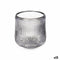Kaarshouder Strepen Grijs Kristal 9 x 9,5 x 9 cm (12 Stuks)