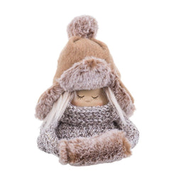 Kerstversiering Beige Polyresin Weefsel Jongen 14 x 9 x 16 cm