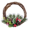 Kerstkroon Rood Multicolour Rotan Plastic Ananas 30 cm