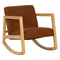 Schommelstoel Bruin Beige Rubberwood Weefsel 60 x 83 x 72 cm